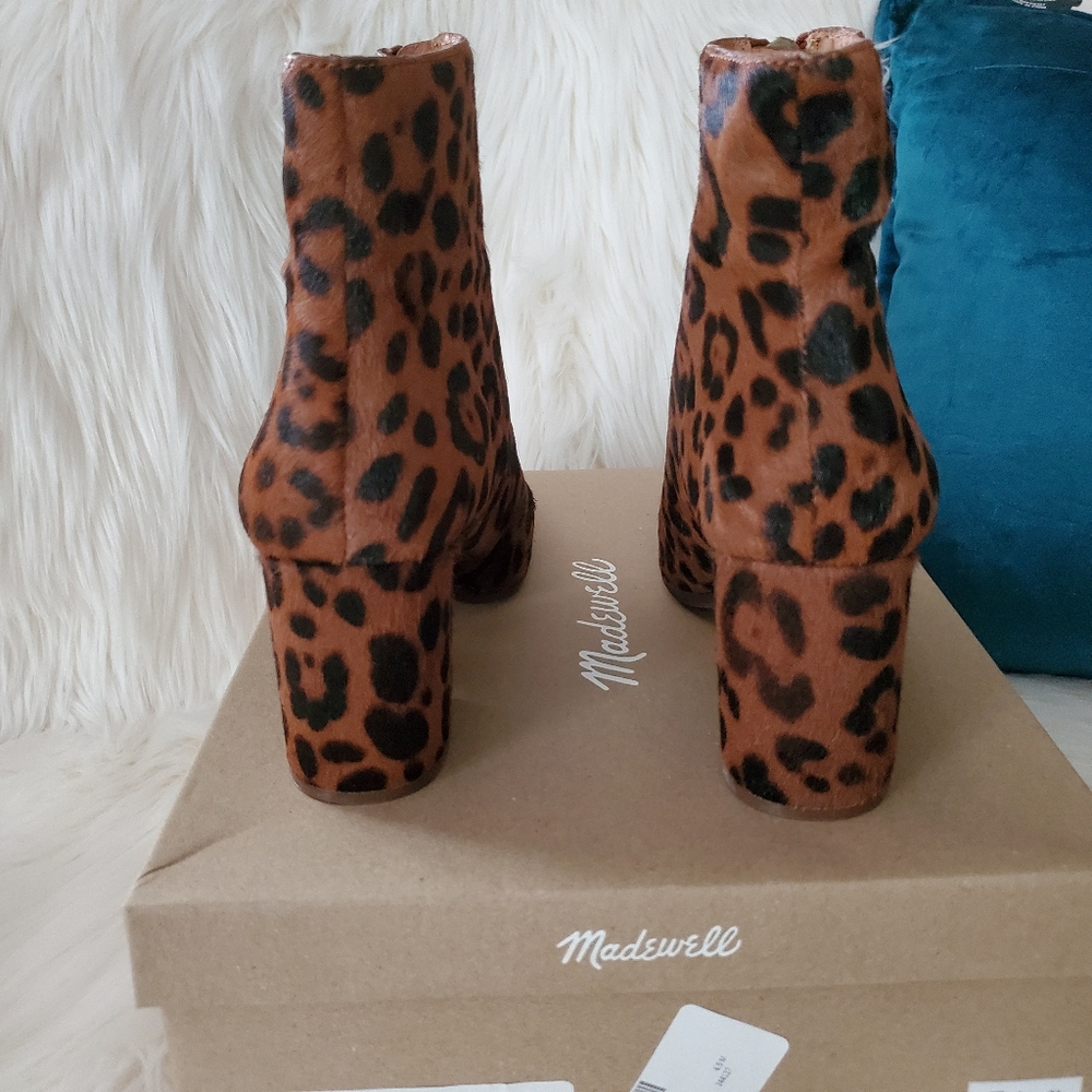 NEW Madewell The Amalia Leopard Zip Booties - Picture 6 of 10